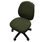 [DauStage] 選べる 13色 オフィスチェアカバー 椅子カバー オフィス用 事務椅子 チェアカバー 伸縮素材 マイクロファイバークロス付き 04，オリーブ