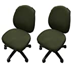 [DauStage] 選べる 13色 オフィスチェアカバー 椅子カバー オフィス用 事務椅子 チェアカバー 伸縮素材 マイクロファイバークロス付き 24，オリーブ 2脚