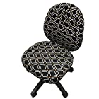 [DauStage] 選べる 13色 オフィスチェアカバー 椅子カバー オフィス用 事務椅子 チェアカバー 伸縮素材 マイクロファイバークロス付き 13，チェックブラック