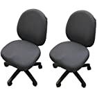 [DauStage] 選べる 13色 オフィスチェアカバー 椅子カバー オフィス用 事務椅子 チェアカバー 伸縮素材 マイクロファイバークロス付き 22，グレー 2脚
