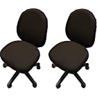 [DauStage] 選べる 13色 オフィスチェアカバー 椅子カバー オフィス用 事務椅子 チェアカバー 伸縮素材 マイクロファイバークロス付き 23，ダークブラウン 2脚