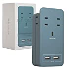 Fargo SATI COLOR 充電器 スマホ USB 急速充電 コンセント カラフル 壁挿し おしゃれ 電源タップ iphone スマートフォン 4.2A AC4個口 スタンド式 壁 (ブルー)