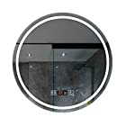 Miruo LED ミラー 壁掛け 鏡 おしゃれ 浴室 洗面所 洗面台 化粧 ライト付き 丸い(50*50CM) シルバー