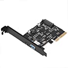 BEYIMEI PCI-Express 4X to USB 3.1 Gen 2（10 Gbps）タイプA +タイプC拡張カードAsmediaチップセットfor Windows 7/8/10 / Linuxカーネル（タイプA +タイプC）対応スロッ