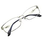 ビッグサイズ スクエア 伊達 眼鏡 大きい 幅広 ビッグ メタル フレーム PC メガネ UV ブルーライトカット (シルバー PCメガネ)