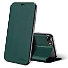 iPhone SE ケース [第2世代] iPhone8 ケース 手帳型 iPhone7 ケース 手帳型 合皮レザー 耐衝撃 耐摩擦 軽量 スタンド機能付きスマホケース(iphone SE 2020&iPhone8&iPhone7対応, 濃い緑色
