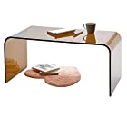 アクリルテーブル ローテーブル コーヒーテーブル 透明 高級感 LLサイズ 幅80cm（クリアブラウン）