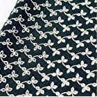 moonfarm カラー コットン 刺繍 レース 生地 手芸用 布 約 1m 幅135cm(紺色)