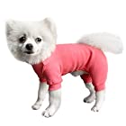 TONY HOBY 犬用パジャマ 春用 小型犬服 ルームウェア 室内用 ソフトコットン生地 無地 シンプル