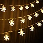 静かのショップ 雪型 イルミネーションライト LED スノーフレークライト 雪片クリスマスライト6M 40LED 電池式 フェアリーライト 点滅ライト ストリングライト クリスマスツリー飾り クリスマス ハロウィン パーティー 正月 誕生日 結婚