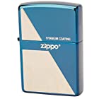 ZIPPO(ジッポー) ライター ブルー 片面彫刻 チタンコーティング TNB-2 高さ5.5cm×幅3.8cm×奥行き1.3cm