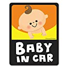 赤ちゃん笑顔 のぞきこみ【BABY IN CAR】車マグネットステッカー ベビーインカー