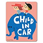 ゾウに乗った男の子と女の子【CHILD IN CAR】車マグネットステッカー チャイルドインカー