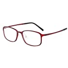 【Mega Zel】超軽量(フレーム7ｇ) 検査機関認証 ブルーライト カット 35％以上 JIS UV400(99%以上カット）眼鏡 めがね 度なし メガネ PC パソコン 液晶(赤　レッド)