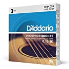 D'Addario ダダリオ アコースティックギター弦 フォスファーブロンズ Light .012-.053 EJ16-3D 3set入りパック 【国内正規品】