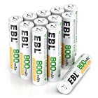 EBL 単4形充電池 充電式ニッケル水素電池 12個入 ケース付き(容量800mAh、約1200回使用可能)