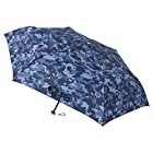 [ムーンバット] urawaza(ウラワザ) 折りたたみ傘 迷彩柄 ネイビーブルー 52㎝【3秒で折りたためる傘】