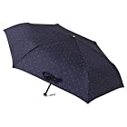 [ムーンバット] urawaza(ウラワザ) 折りたたみ傘 ドット柄 ネイビーブルー 52㎝【3秒で折りたためる傘】