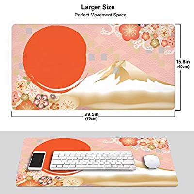 団子dadabuliu 和風 マウスパッド 大型 ゲーミング 太陽 富士山 和柄 桜 マウスマット デスクマット 特大 おおきい キーボードパッド ゴム底 エレコム 光学式 マウス対応 滑り止め 耐久性 良い おしゃれ かわいい 防水 サイバーカ Daily Selection ヤマダモール