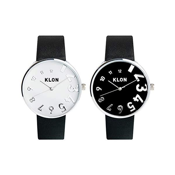 組合せ商品 Klon Eddy Time Ver Silver Pair Watch Surface Ver 40mm 腕時計 黒ベルト ペアウォッチ カップル シンプル ユニセックス 黒 おしゃれ レディース メンズ