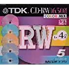 TDK CD-RWデータ用650MB 4倍速カラーミックス5mm厚ケース入り5枚パック [CD-RW74X5CCS]