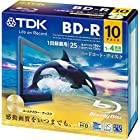 TDK 録画用ブルーレイディスク BD-R 25GB 1-4倍速 ゴールドディスク 10枚パック 5mmスリムケース BRV25B10A