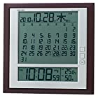 セイコー クロック 掛け時計 置き時計 兼用 月めくりカレンダー 電波 デジタル 六曜 温度 湿度 表示 茶 メタリック SQ421B SEIKO