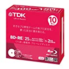 TDK LoR 録画用ブルーレイディスク キャッシュバックキャンペーンモデル BD-RE 25GB 1-2倍速 ホワイトワイドプリンタブル 10枚 5mmスリムケース BEV25PWA10UB