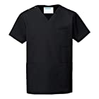医療ユニフォーム 手術衣 スクラブ(男女兼用) KAZEN ブラック サイズ:M 133-99