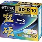 TDK 録画用ブルーレイディスク 超硬シリーズ BD-R DL 長時間2層ディスク 50GB 1-4倍速 5色カラーミックス ワイドプリンタブル対応 5mmスリムケース 10枚パック BRV50HCPWMB10A