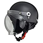 リード工業 バイクヘルメット ジェット CROSS バブルシールド付き ハーフマットブラック CR-760 -