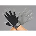 エスコ [L]手袋(合成皮革/黒・グレー) EA353BJ-82
