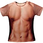 男の裸 イミテーション プリント 3D Tシャツ サイズ M / L / XL / XXL これを身に着けるとたちまち 筋肉 隆々 の マッチョ マン イベント の 余興 パーティ の サプライズ ジョーク ネタ 面白 グッズ BZ024 M