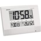 セイコー クロック 掛け時計 置き時計 兼用 電波 デジタル プログラム機能 カレンダー 六曜 温度 湿度 表示 コンパクト 白 パール SQ435W SEIKO