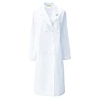 医療ユニフォーム 白衣 レディス診察衣W型 長袖 ホワイト KAZEN アプロン LL 125-30