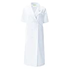 医療ユニフォーム 白衣 レディス診察衣W型 半袖 ホワイト カゼン(KAZEN) L 127-30
