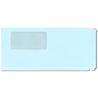 エコエコ窓付封筒 長6 A4三つ折り 透けないブルー エコ窓 テープ付 1,000枚