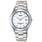 [シチズン Q&Q] 腕時計 アナログ 電池寿命10年 防水 日付 メタルバンド W476-201 メンズ ホワイト