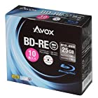 AVOX ブルーレイディスク BD-RE 繰り返し録画用 25G 1-2倍速 10枚 パック BE130RAPW10A
