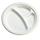 使い捨て 丈夫な紙皿 エコでオシャレな eモールド 仕切り付きプレート 23cm P012 100枚入