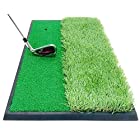 GolfStyle ゴルフマット ゴルフ 練習 マット 素振り スイング 練習器具 室内 屋外 人工芝 ゴムマット ラフ フェアウェイ 2WAY 33×62cm 単品