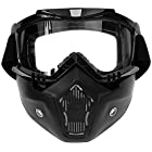 バイク用 ヘルメットマスク 取り外し可能 フェイスガード バイクゴーグル 目保護 UVカット オートバイ 防塵 耐久性 軽量 防風 視野界広い レンズカラー クリアー