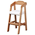キッズチェア 木製椅子 ハイチェア 3段階調節可能 幅35×奥行41×高さ78.5cm