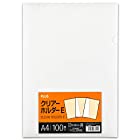 プラス クリアファイル クリアホルダー E A4 100枚 0.18mm 透明 (乳白)クリアー FL-270HO 88-138