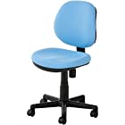 オフィスコム オフィスチェア 事務椅子 布張り 肘なし 幅530×奥行570×高さ775～895mm RD-1 ライトブルー