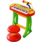 RiZKiZ キッズキーボードセット 機能がいっぱい詰まったキーボード 鍵盤 ピアノ おもちゃ キッズ マイク付 楽器 知育玩具 対象年齢3歳 自動電源オフ機能