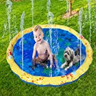 VeroMan 子供用 プール 噴水マット 親子遊び 水遊び 庭 シャワー 暑さ対策 幼児 100cm（イエロー）