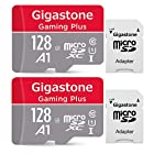Gigastone Micro SD Card 128GB マイクロSDカード 128 GB 2pack 2個セット 2 SDアダプタ付 2 ミニ収納ケース付 SDXC A1 U1 C10 95MB/S 高速 メモリーカード Class 10 UHS-I