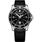 [ビクトリノックス] 腕時計 MAVERICK スンレススチールケース(316L) ブラックダイヤル ブラックレザーストラップ 241862 メンズ 正規輸入品 ブラック
