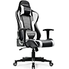GTXMAN ゲーミングチェア リクライニング オフィスチェア 安定の肘掛付き ゲーム用 椅子 (X188-WHITE)